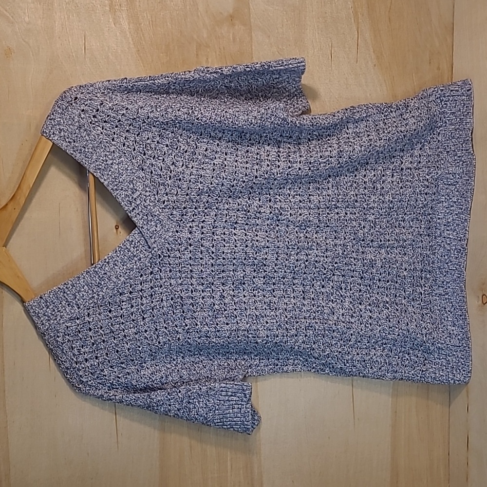 V-Neck Knit Short Sleeve Womens Sweater